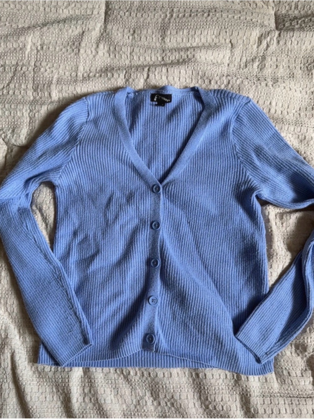 art class Powder Blue Ribbed V-Neck Button Cardigan